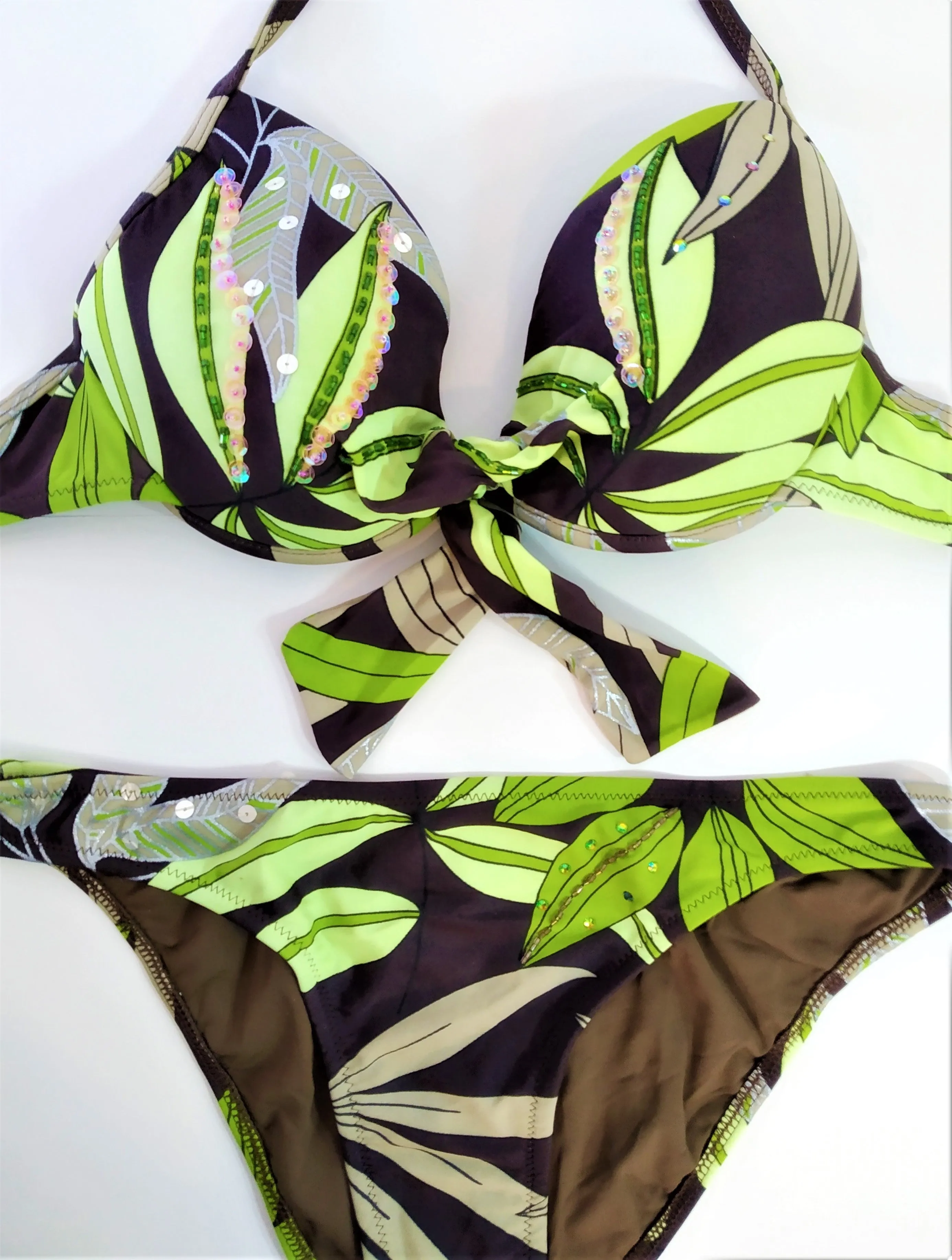Green leaves Bikini Push-up set