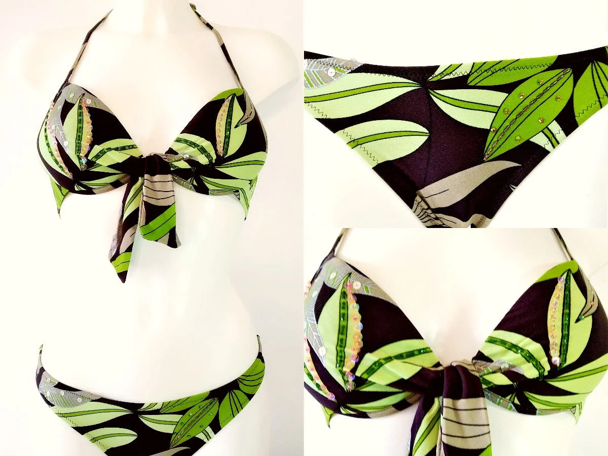 Green leaves Bikini Push-up set