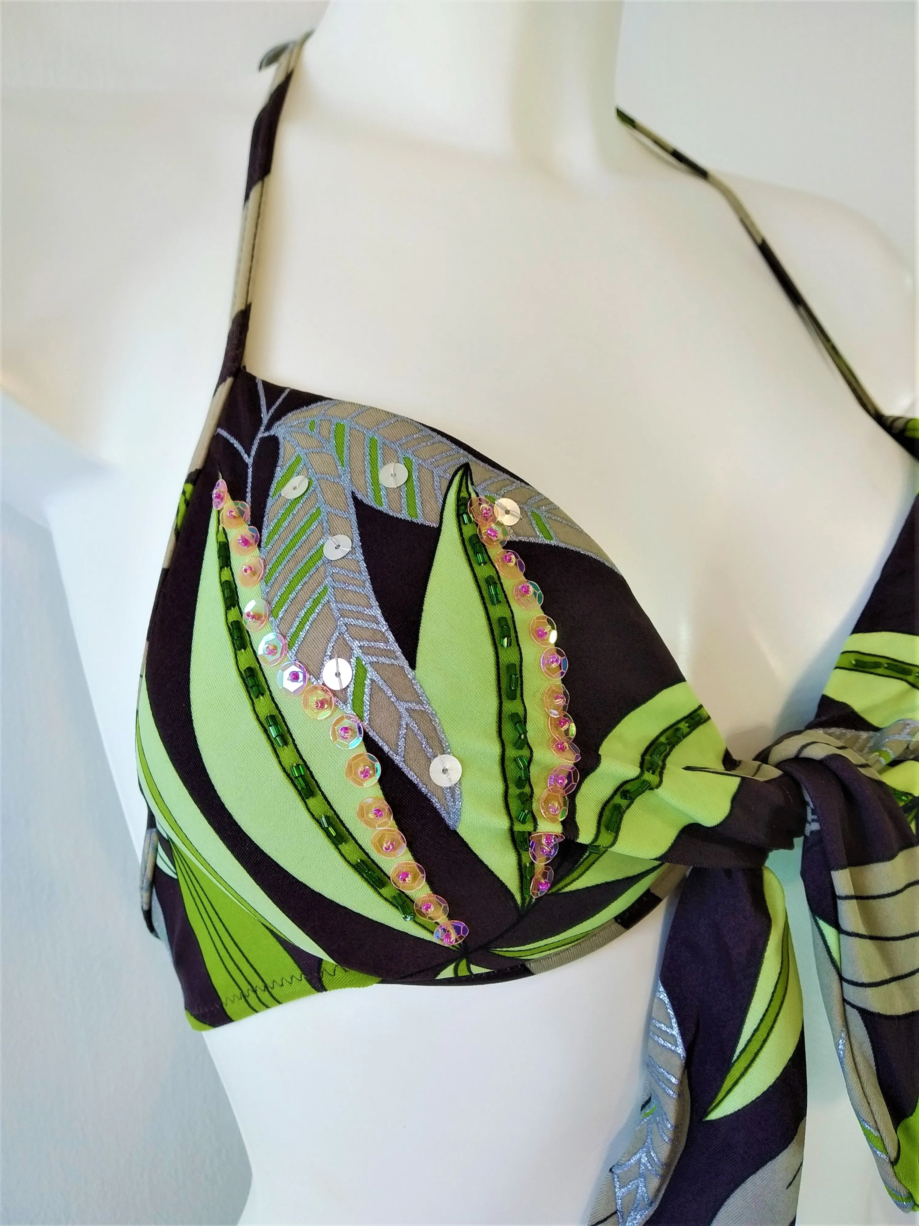 Green leaves Bikini Push-up set
