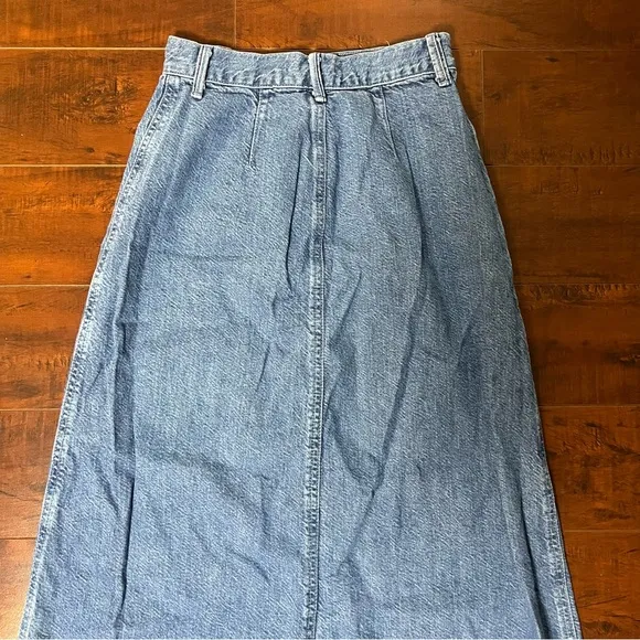 GRLFRND Denim Bebe The Keeper Jean Midi Skirt Button Front Blue Size 24