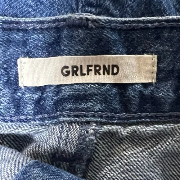 GRLFRND Denim Bebe The Keeper Jean Midi Skirt Button Front Blue Size 24