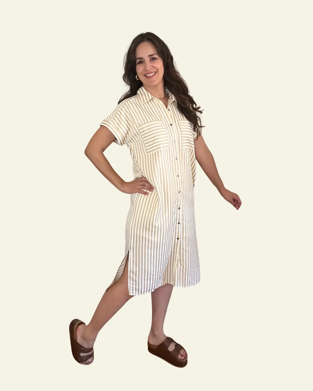 Hali Midi Dress | Light Taupe