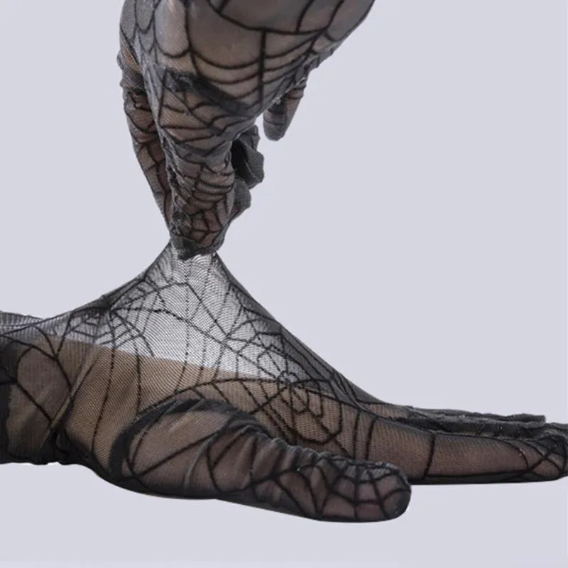 Halloween Spider Web Gloves Tattoo Cover Up Sun Protection For Driving