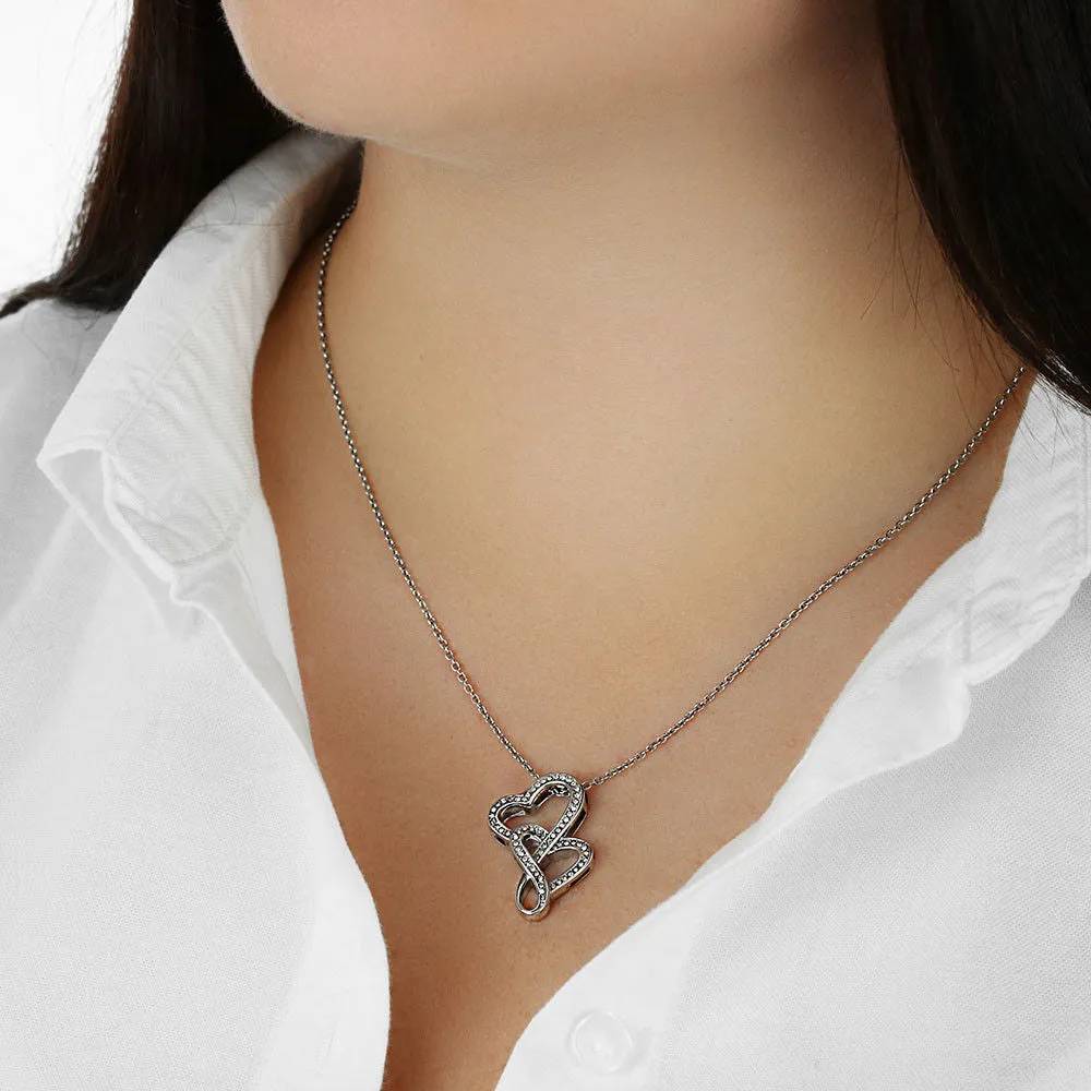 Happy Retirement Double Hearts Necklace