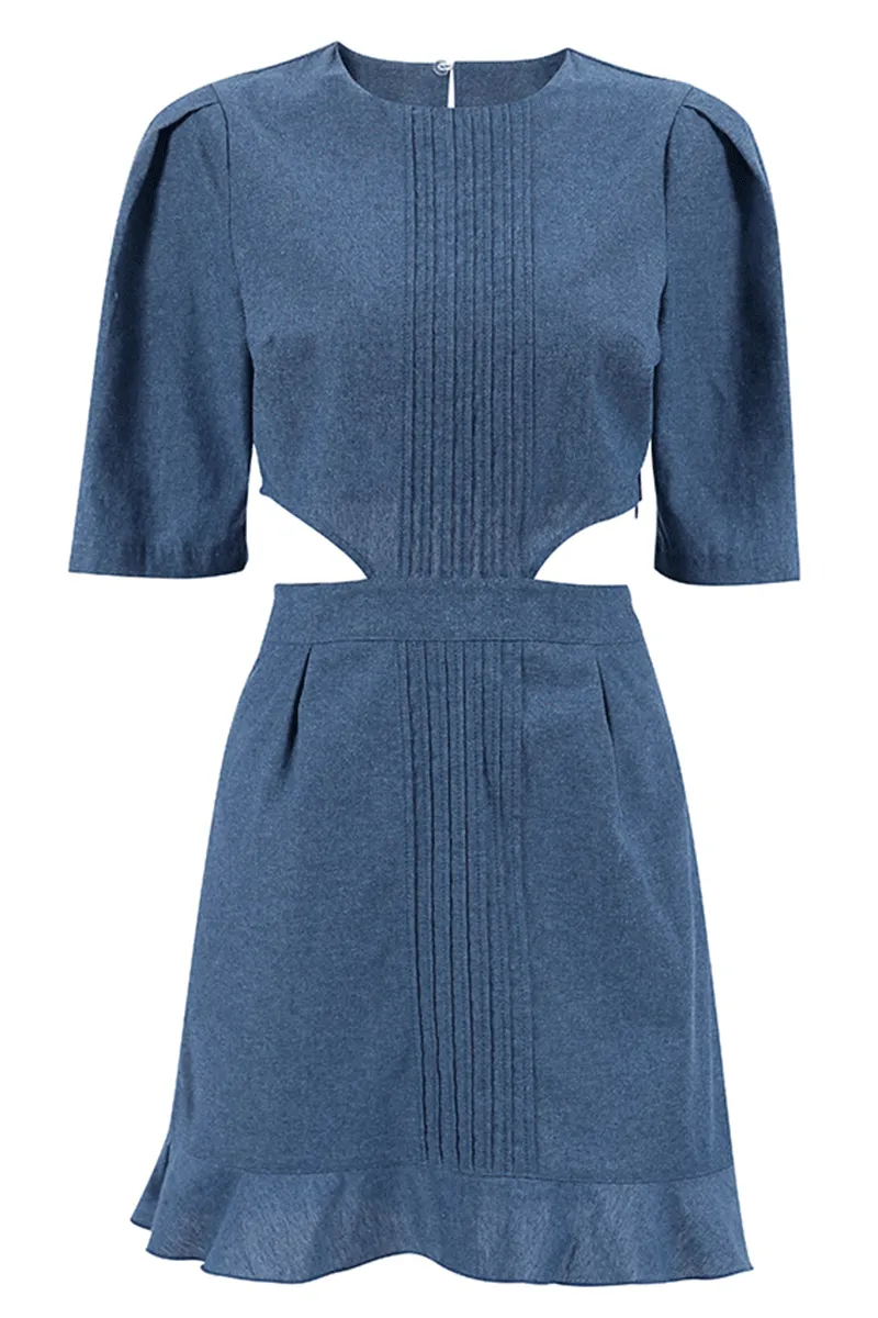 HBO1176 Puff Sleeves Mini Dress