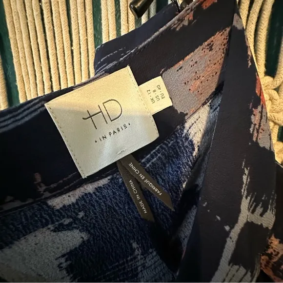 HD in Paris | Anthropologie Morena Navy Abstract Skirted Pants 8