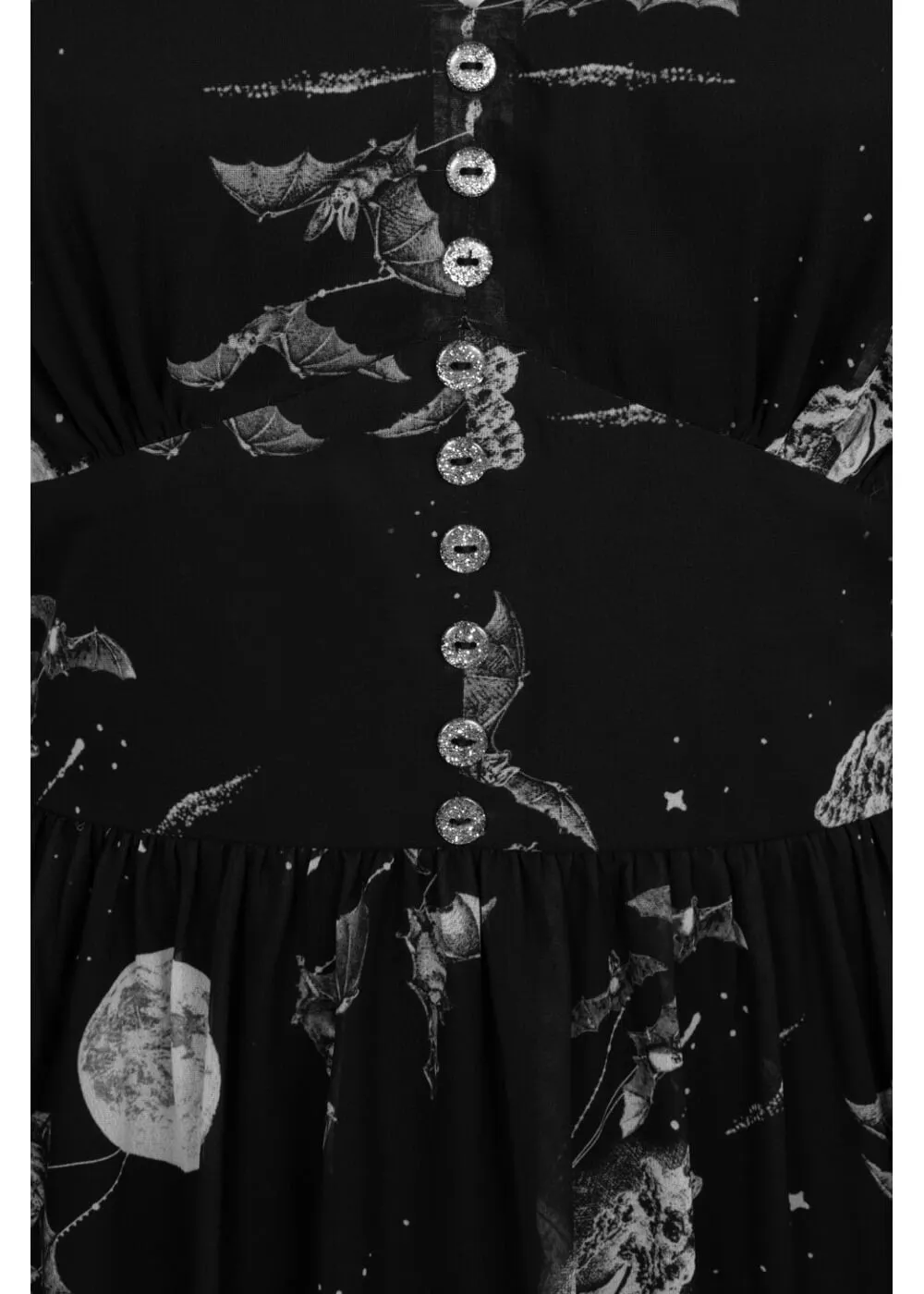 Hell Bunny Over The Moon Bats 40's Dress Black