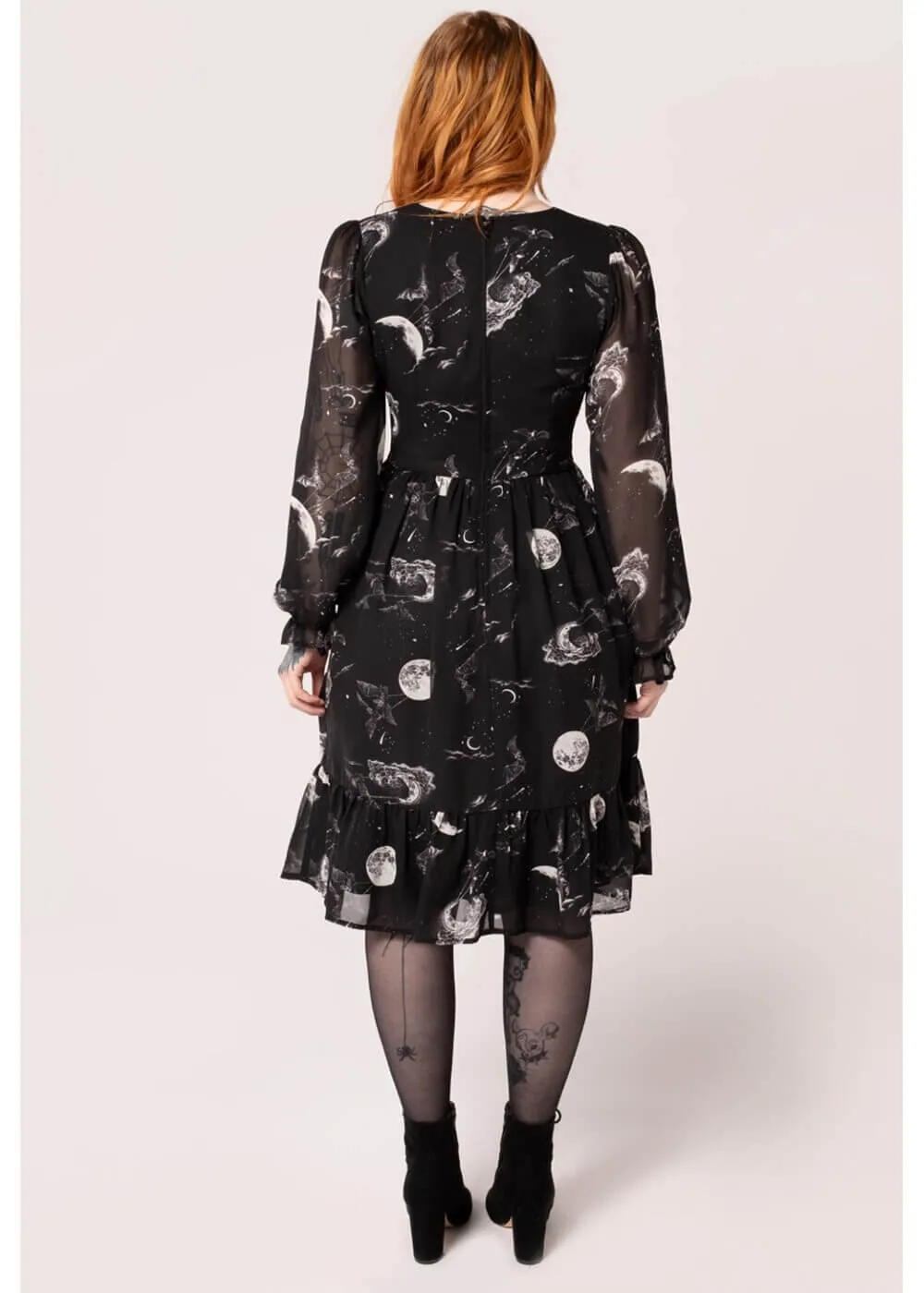 Hell Bunny Over The Moon Bats 40's Dress Black