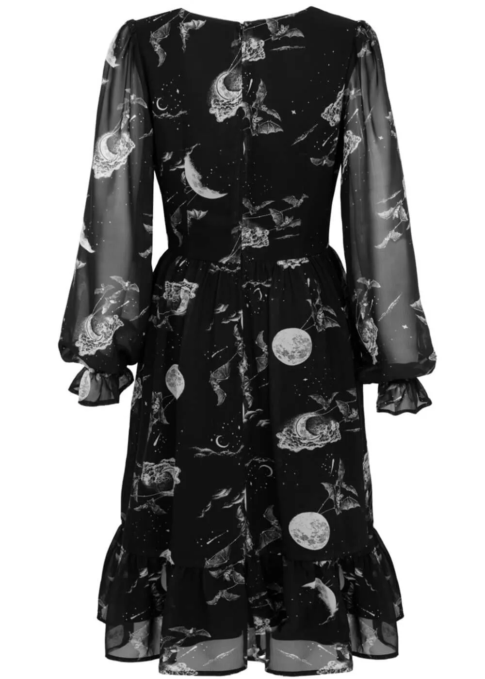 Hell Bunny Over The Moon Bats 40's Dress Black