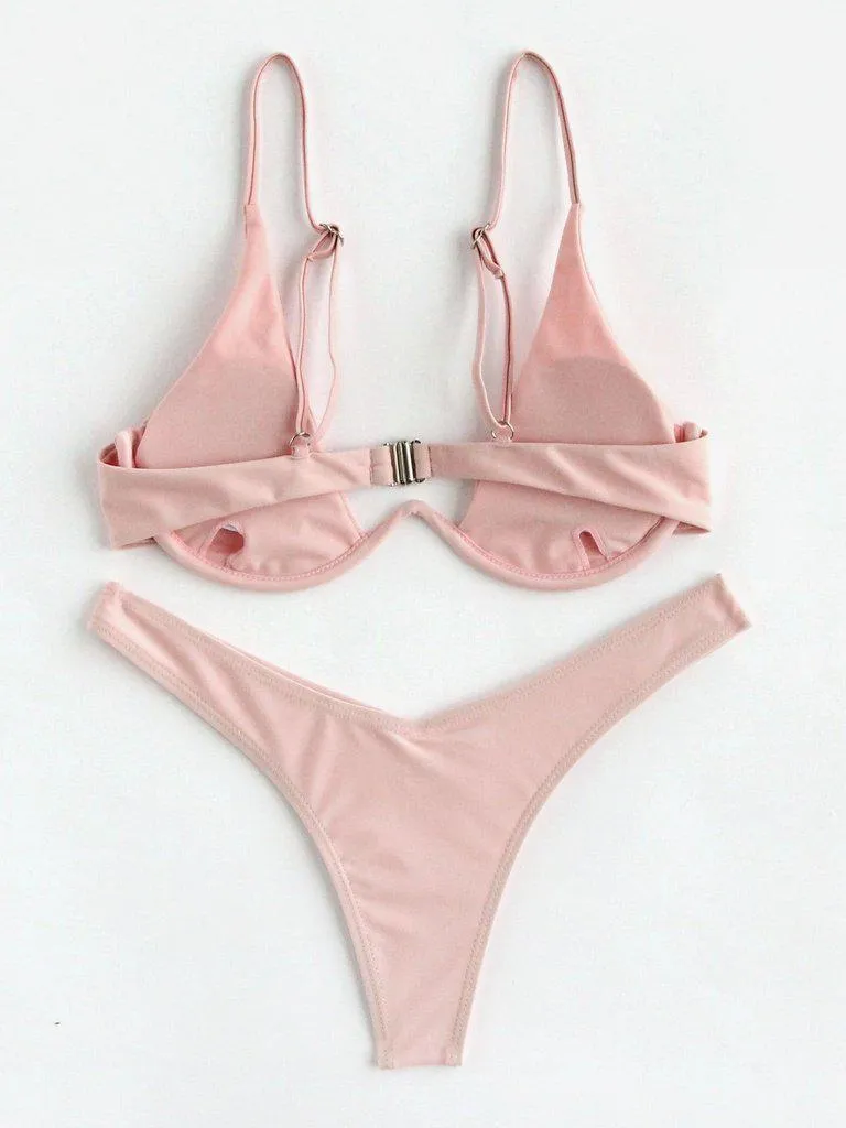 High Leg Underwire Bikini Set