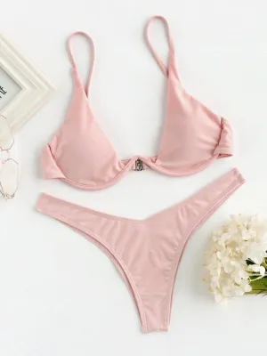 High Leg Underwire Bikini Set