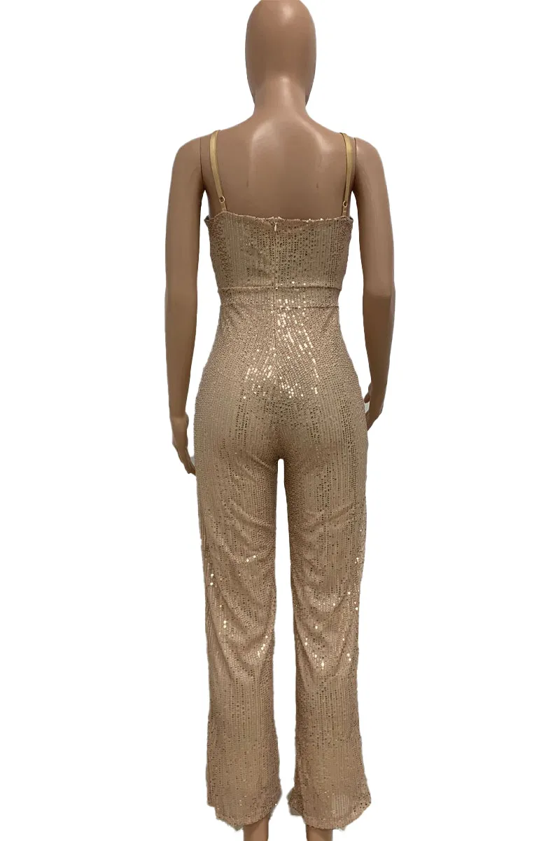 HJR1007 Sleeveless deep v backless jumpsuits