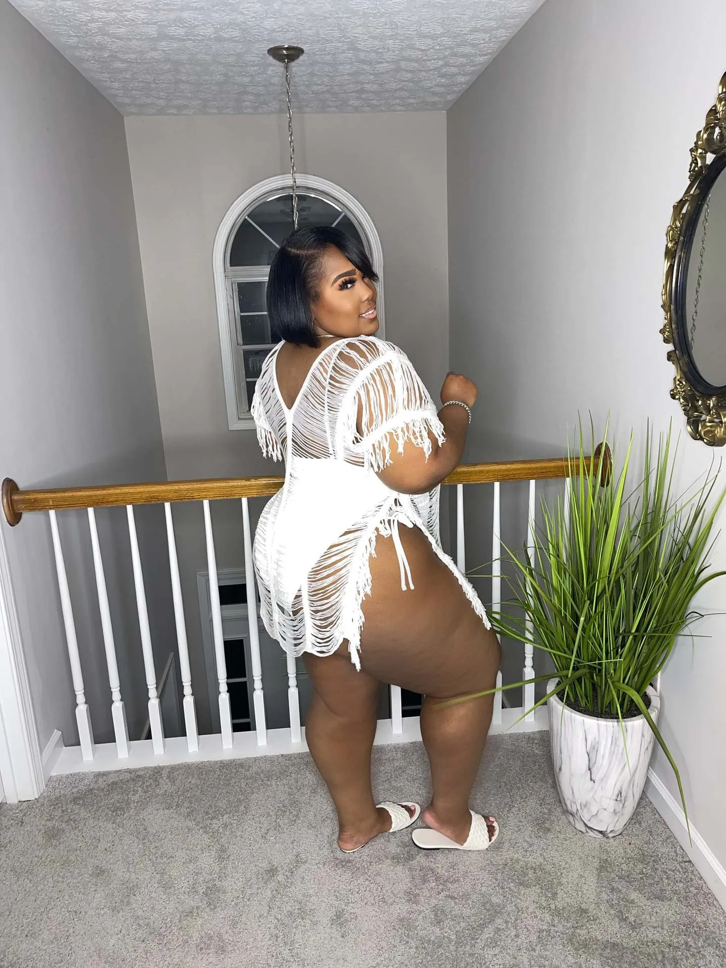 Hollow Out Sexy Pullover Tassel Beach Cover Ups