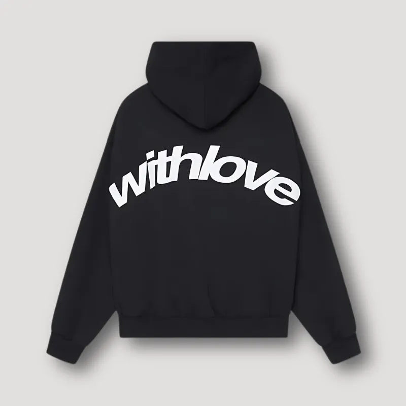 Hoodie 'With Love' Grafische Print - Oversized Hoodie Heren en Dames