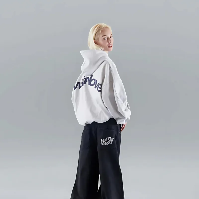 Hoodie 'With Love' Grafische Print - Oversized Hoodie Heren en Dames