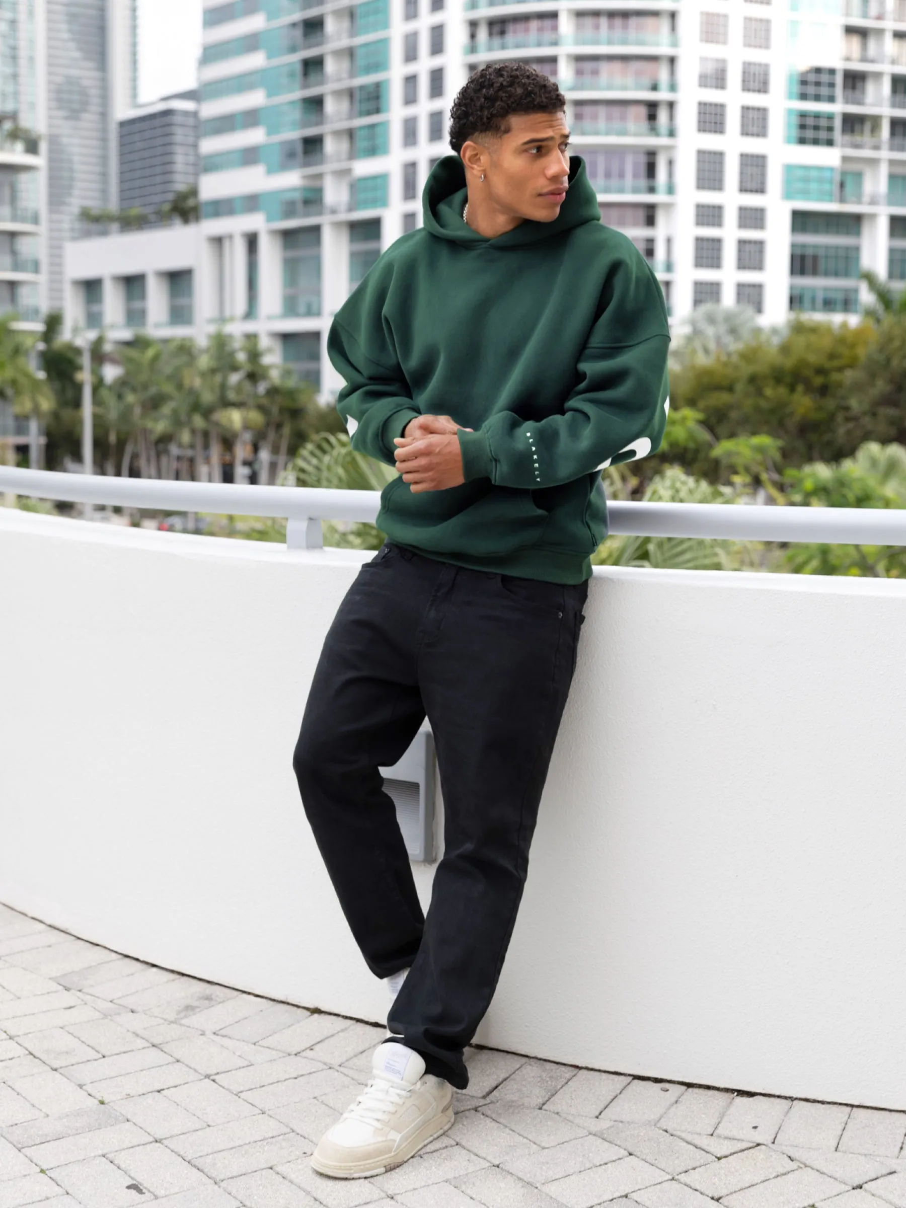 Idris Oversized Hoodie - Pine Green