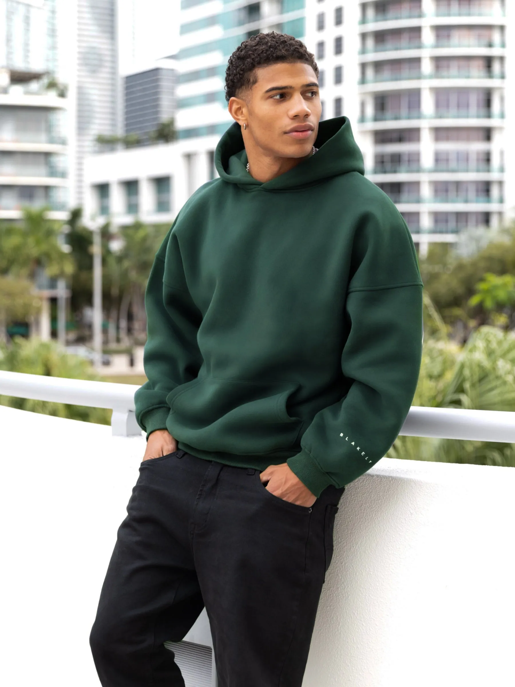 Idris Oversized Hoodie - Pine Green
