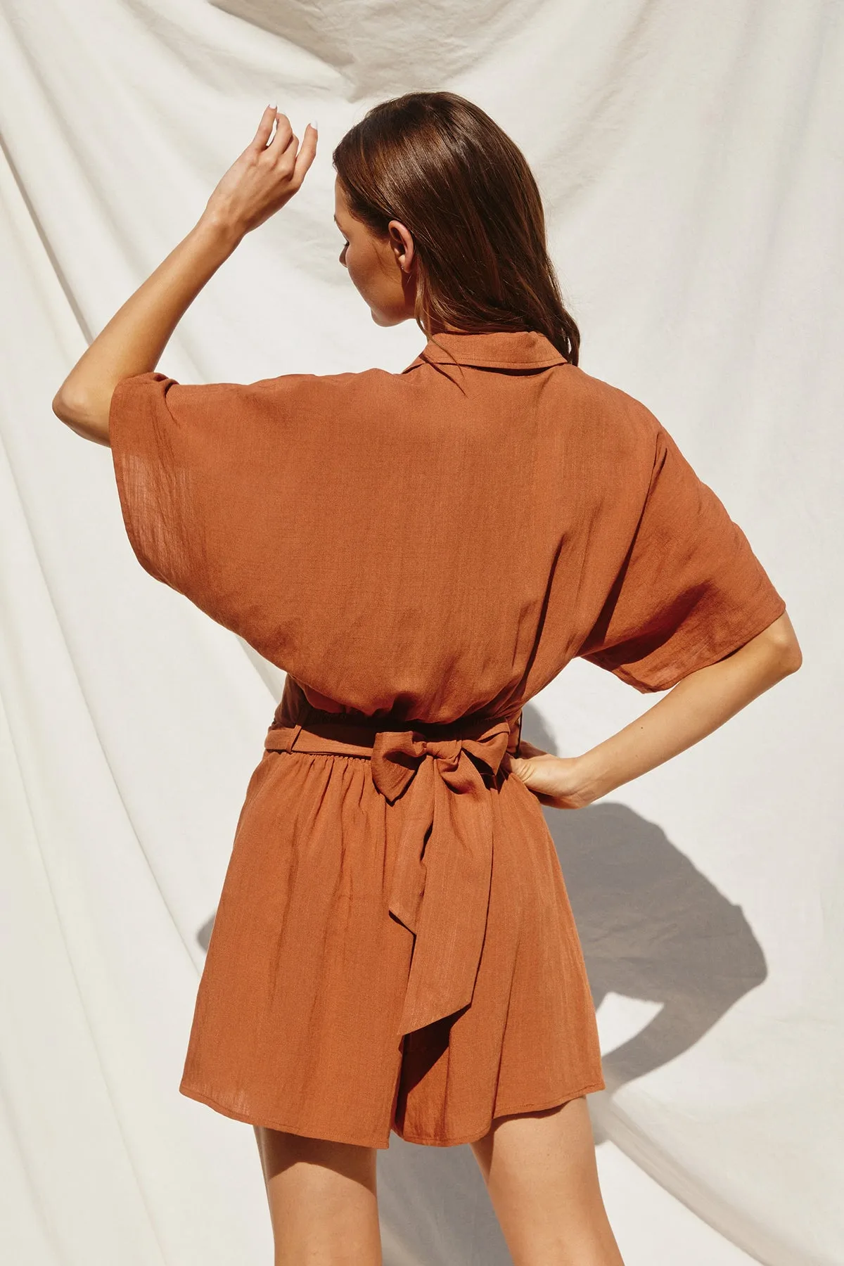 Ilana Belted Button Up Romper