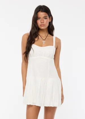 Indi White Eyelet Mini Dress