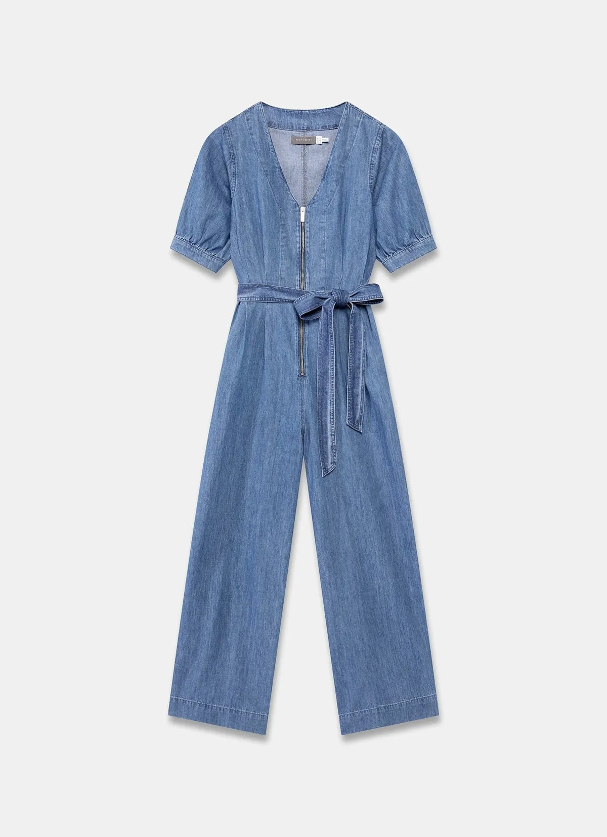 Indigo Zip Front Denim Jumpsuit