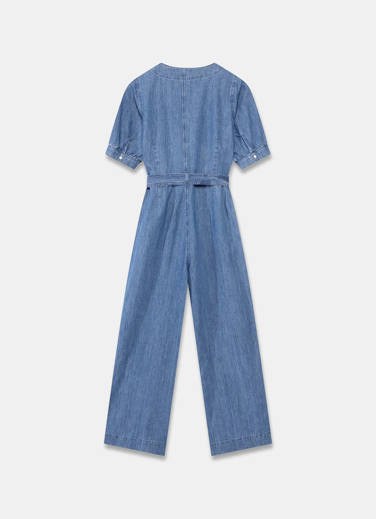 Indigo Zip Front Denim Jumpsuit