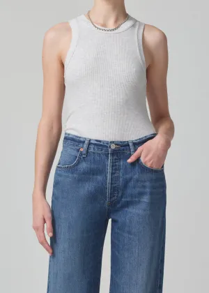 Isabel Rib Tank - Heather Grey