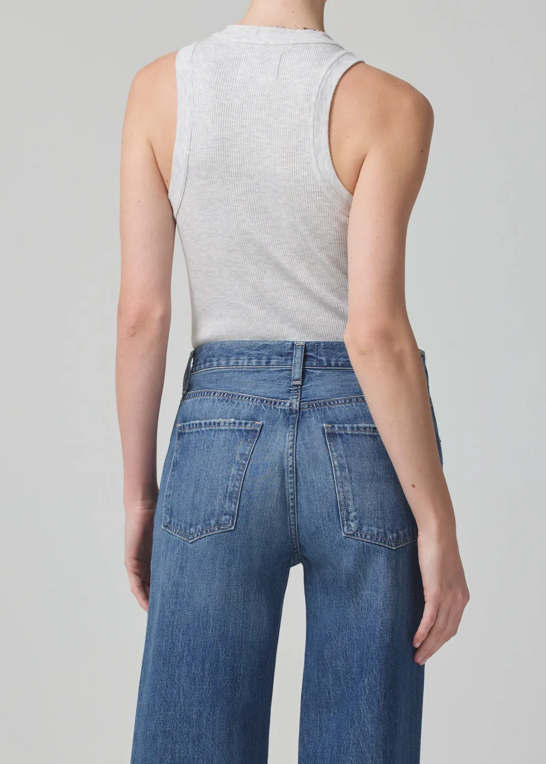 Isabel Rib Tank - Heather Grey