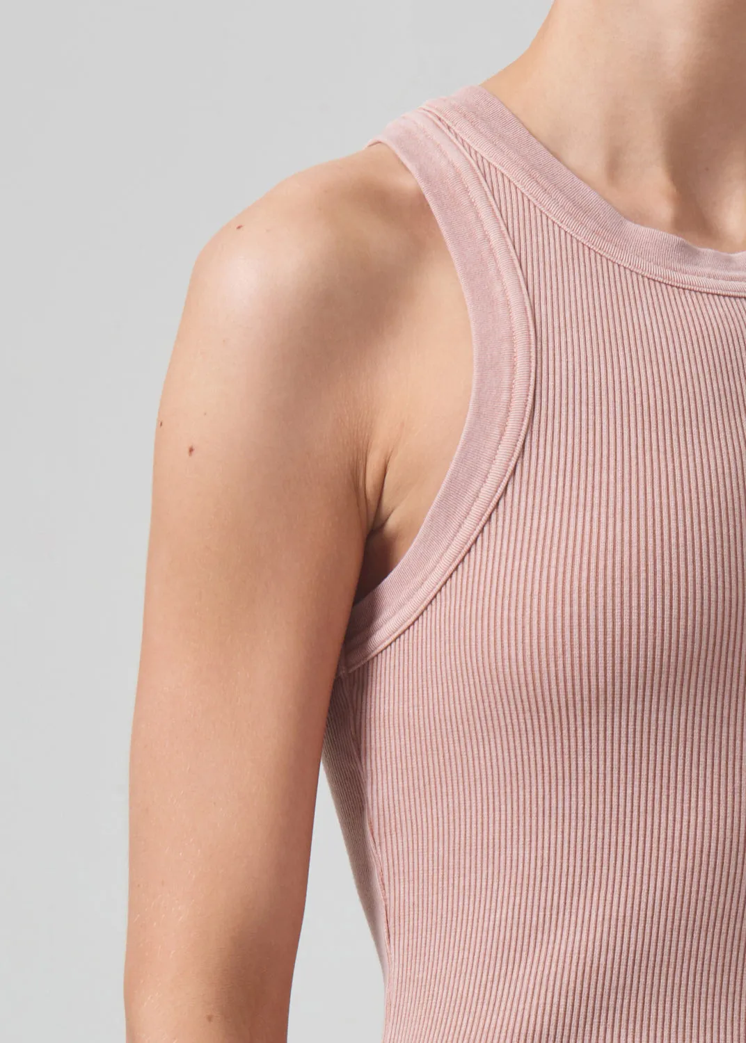 Isabel Rib Tank - Mineral Rose