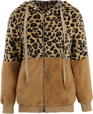 Isabella – Oversized Women’s Faux Fur Leopard Hoodie