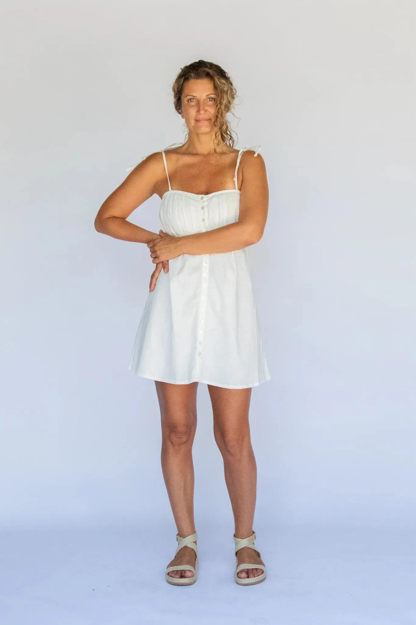 Isla Mini Dress Bone