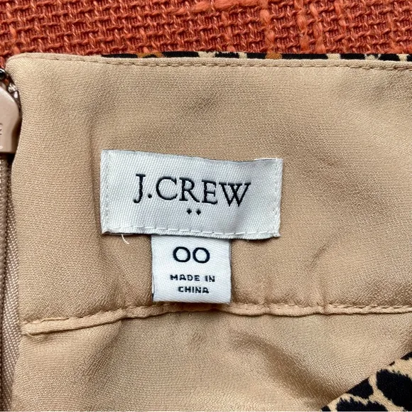 J. Crew Pleated Midi Skirt In Leopard Print Size 00 EUC