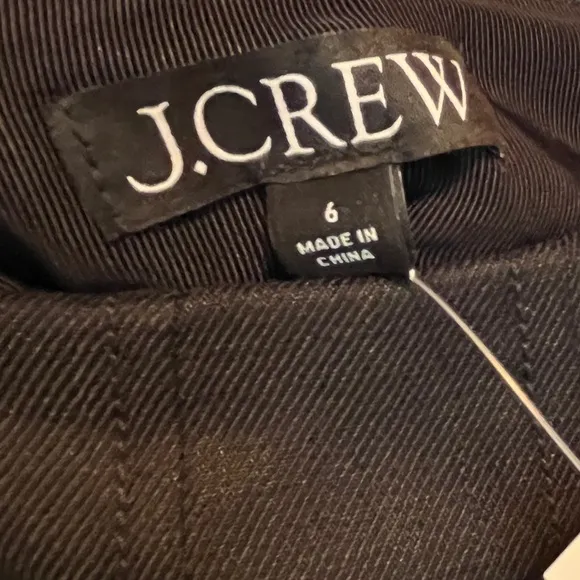 J. Crew Pleated Stretch Linen Blend Black Mini Skirt size 6