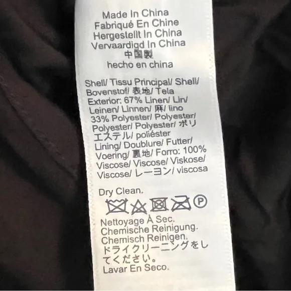 J. Crew Pleated Stretch Linen Blend Black Mini Skirt size 6