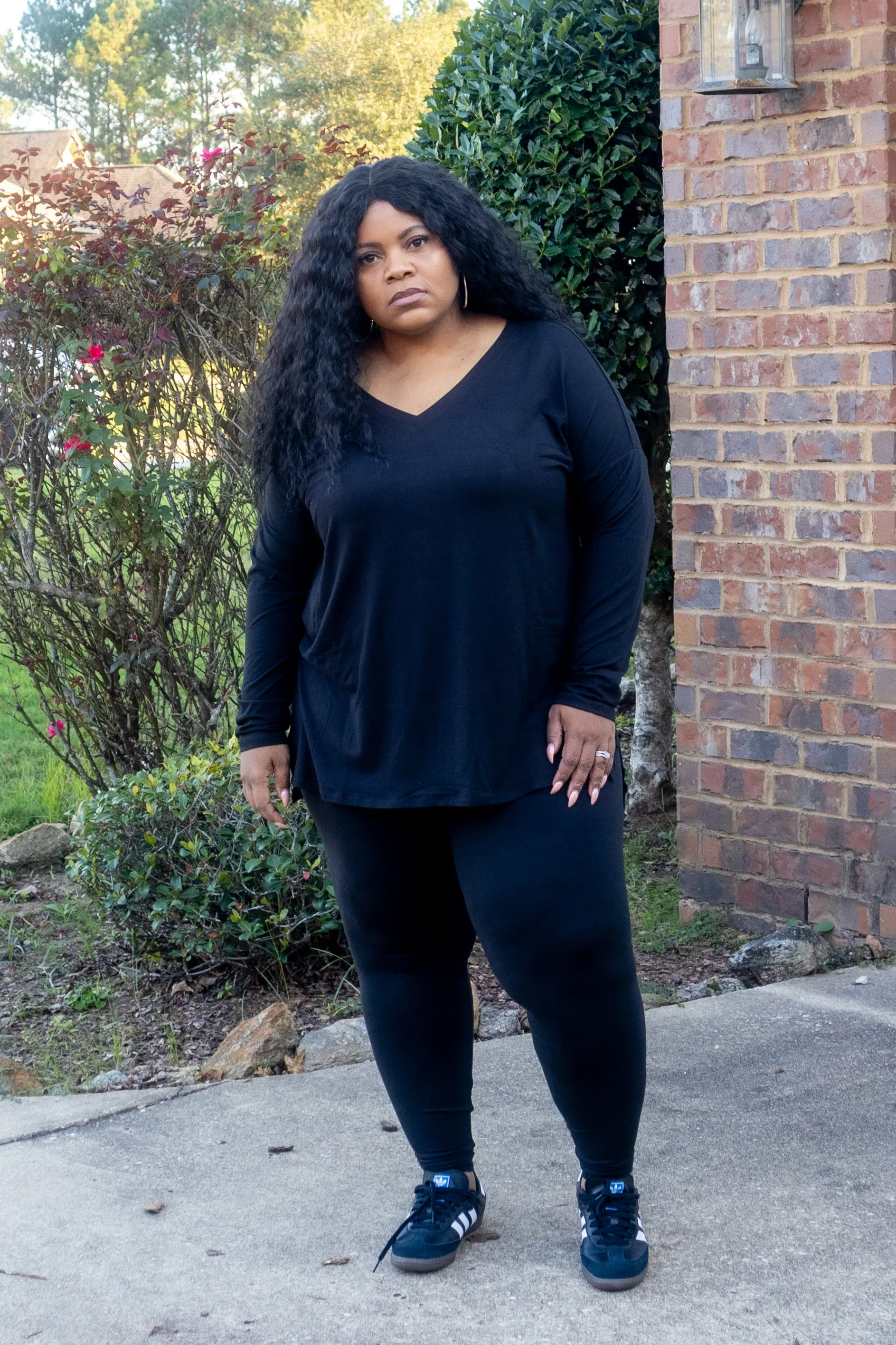 Jade V-Neck Lounge Set (Plus)