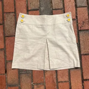 J Crew A-Line Pleated Linen Mini Skirt NWT