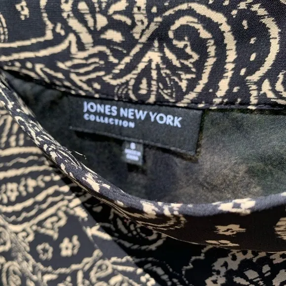 JONES NEW YORK Collection paisley print column midi skirt neutral minimalist