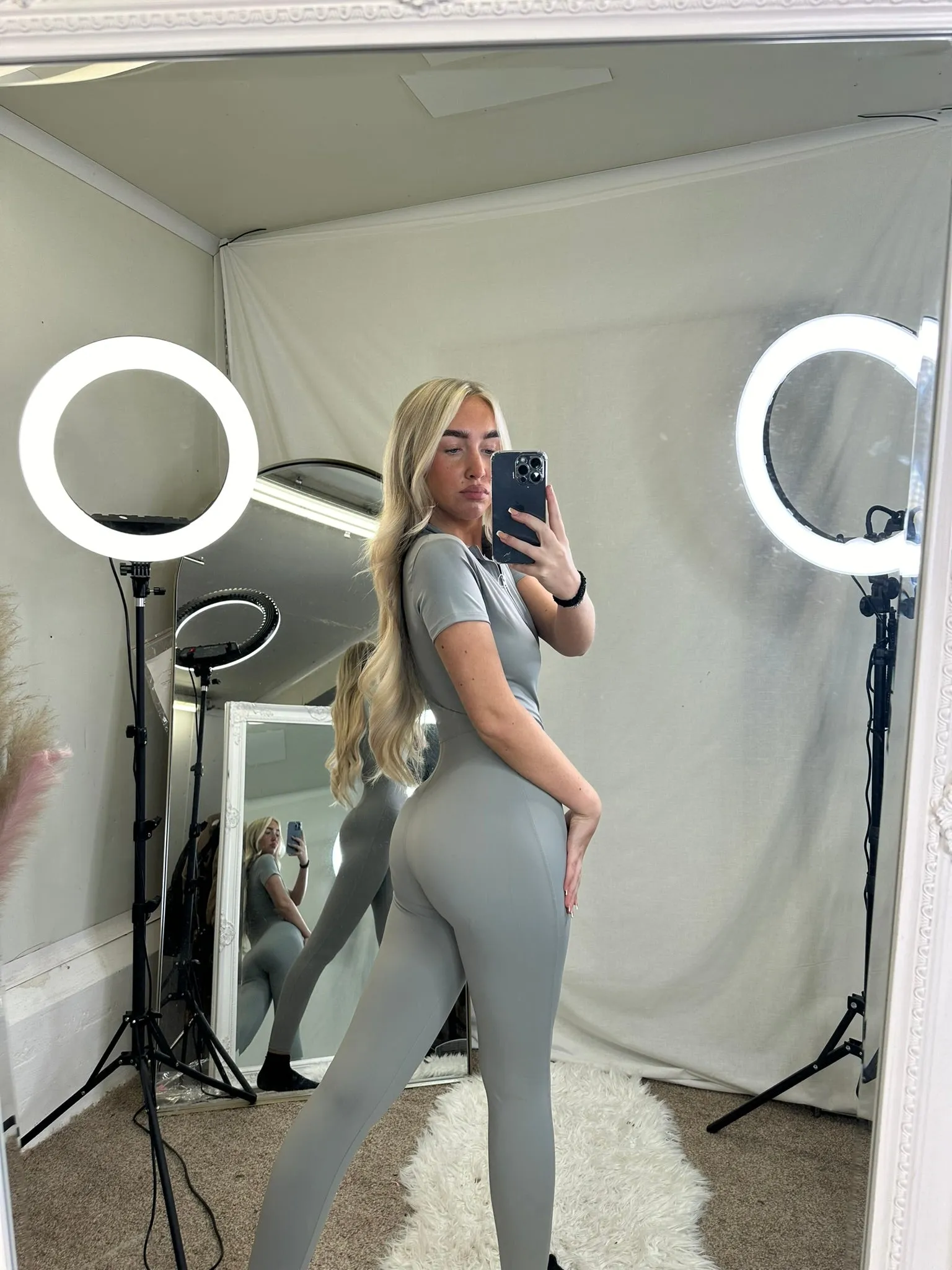 Jumpsuit zipped front long sleeved