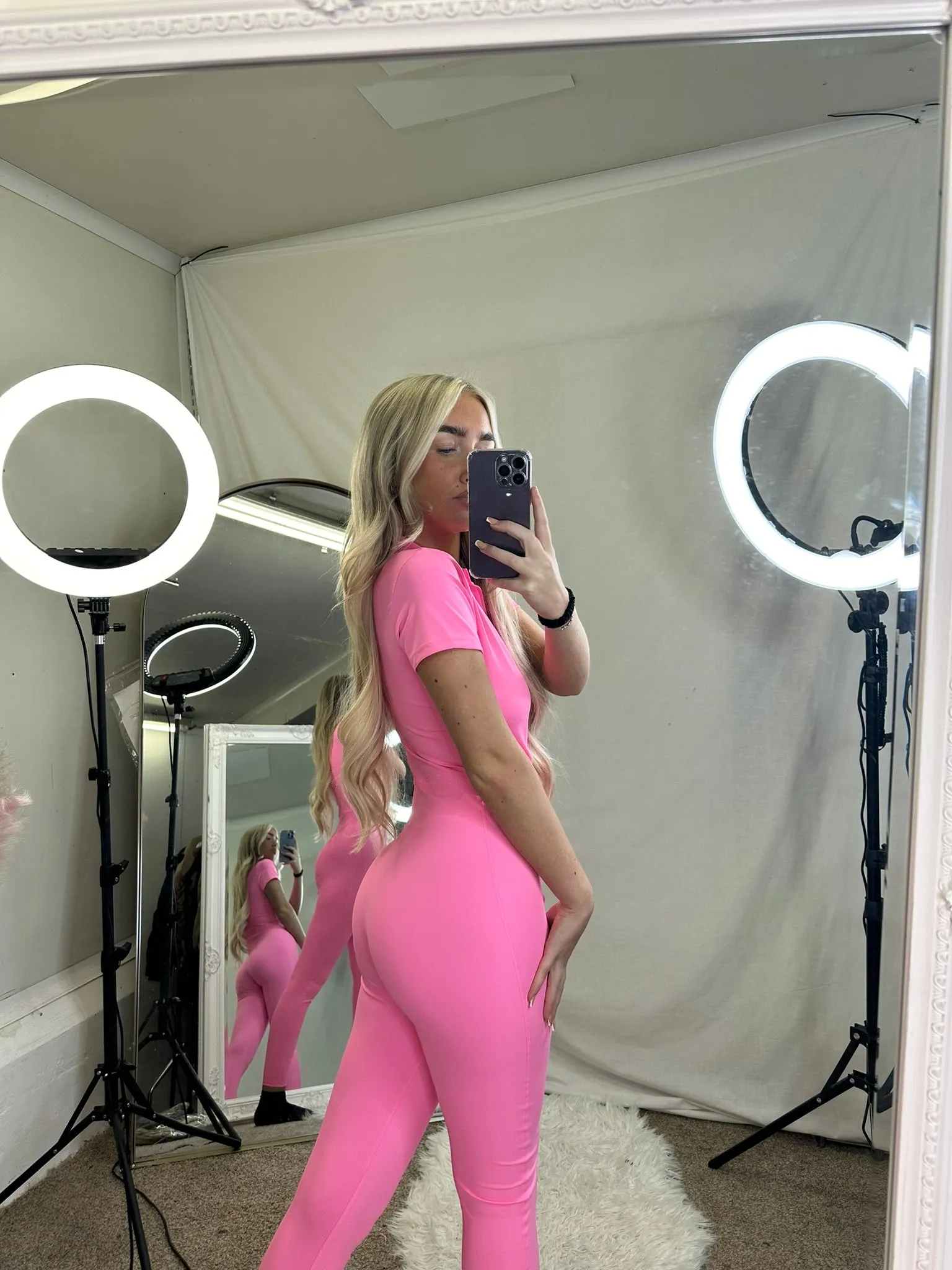 Jumpsuit zipped front long sleeved