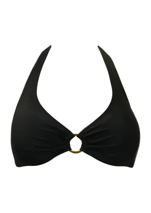 KAANDA CLASSIC Black Cheetah Underwired Halter Top