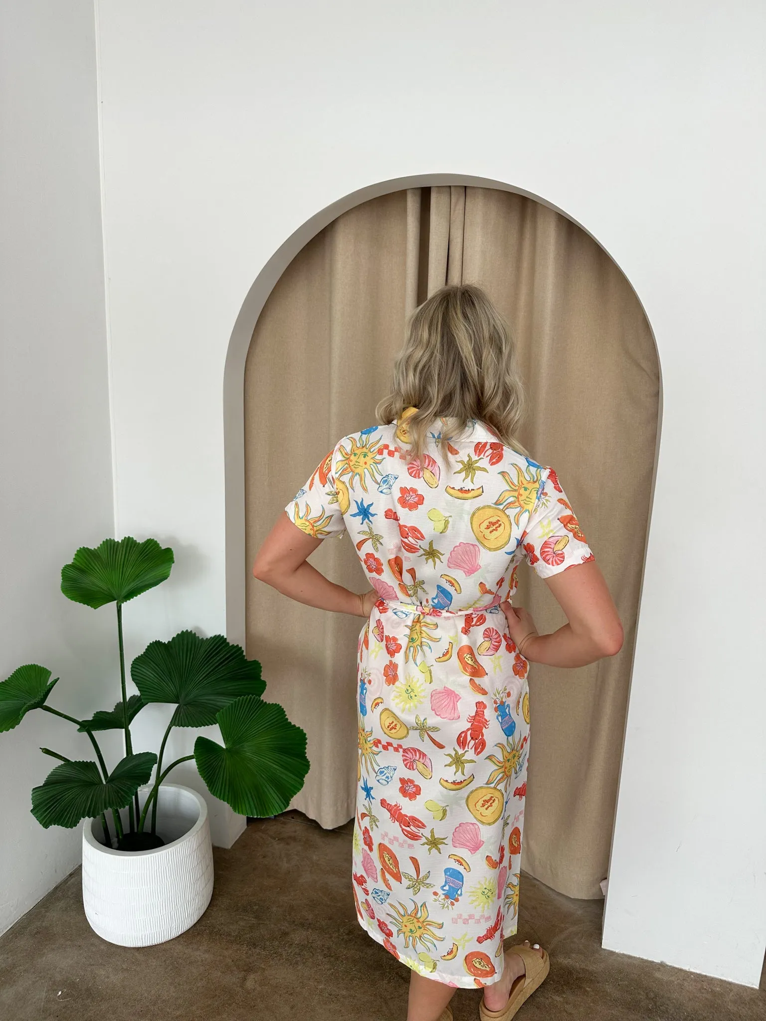 Kimberly Dress- White/Multi