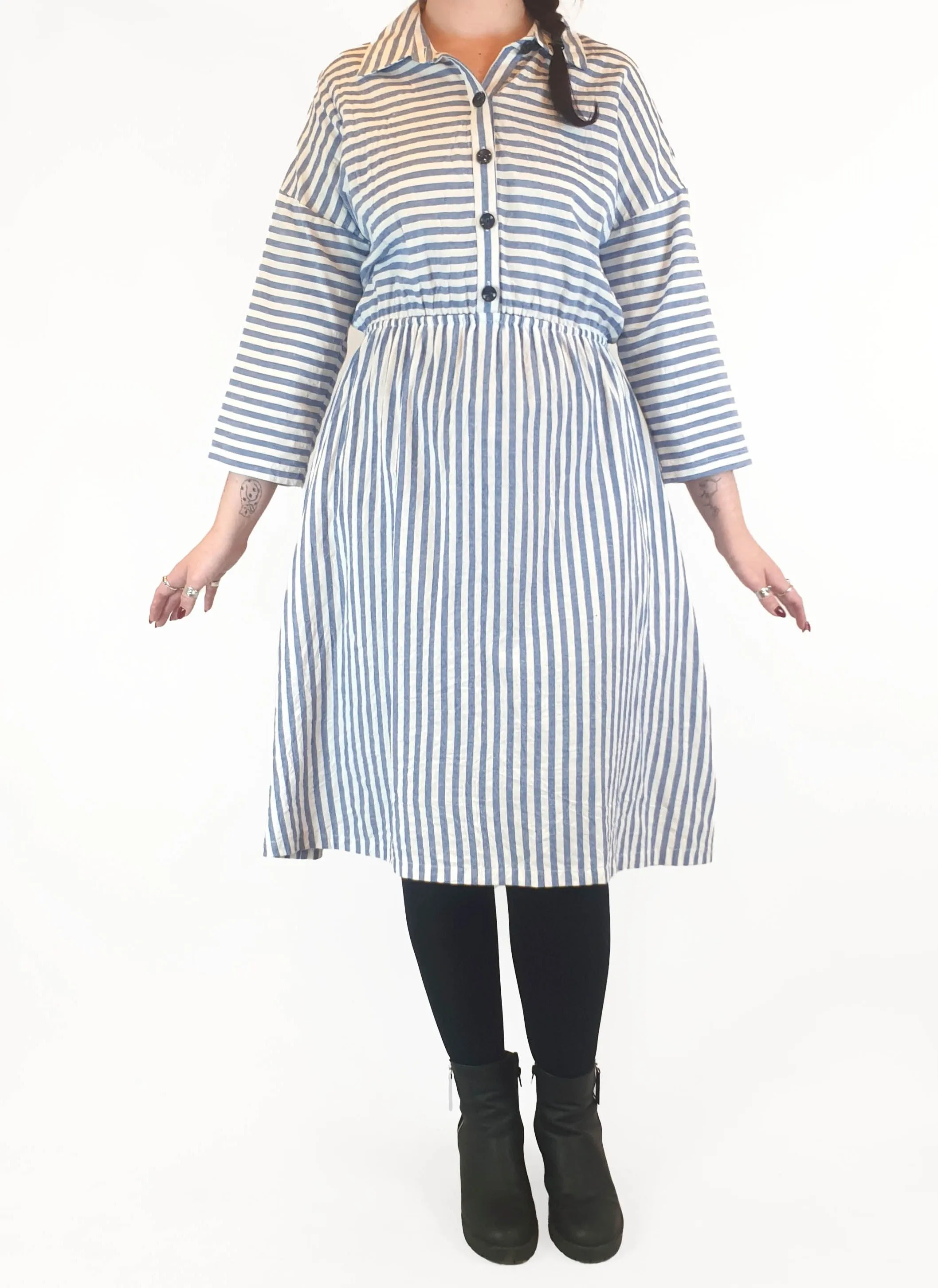 Kindling blue and white striped dress size 12