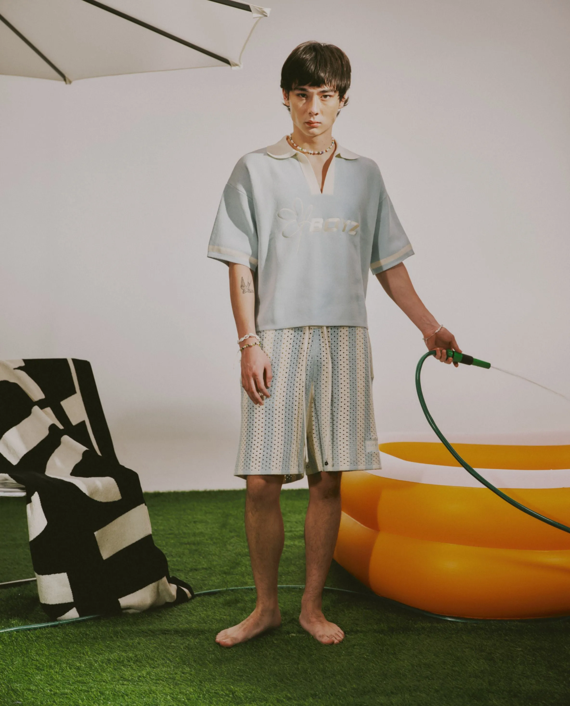 Knitted Polo - Sky