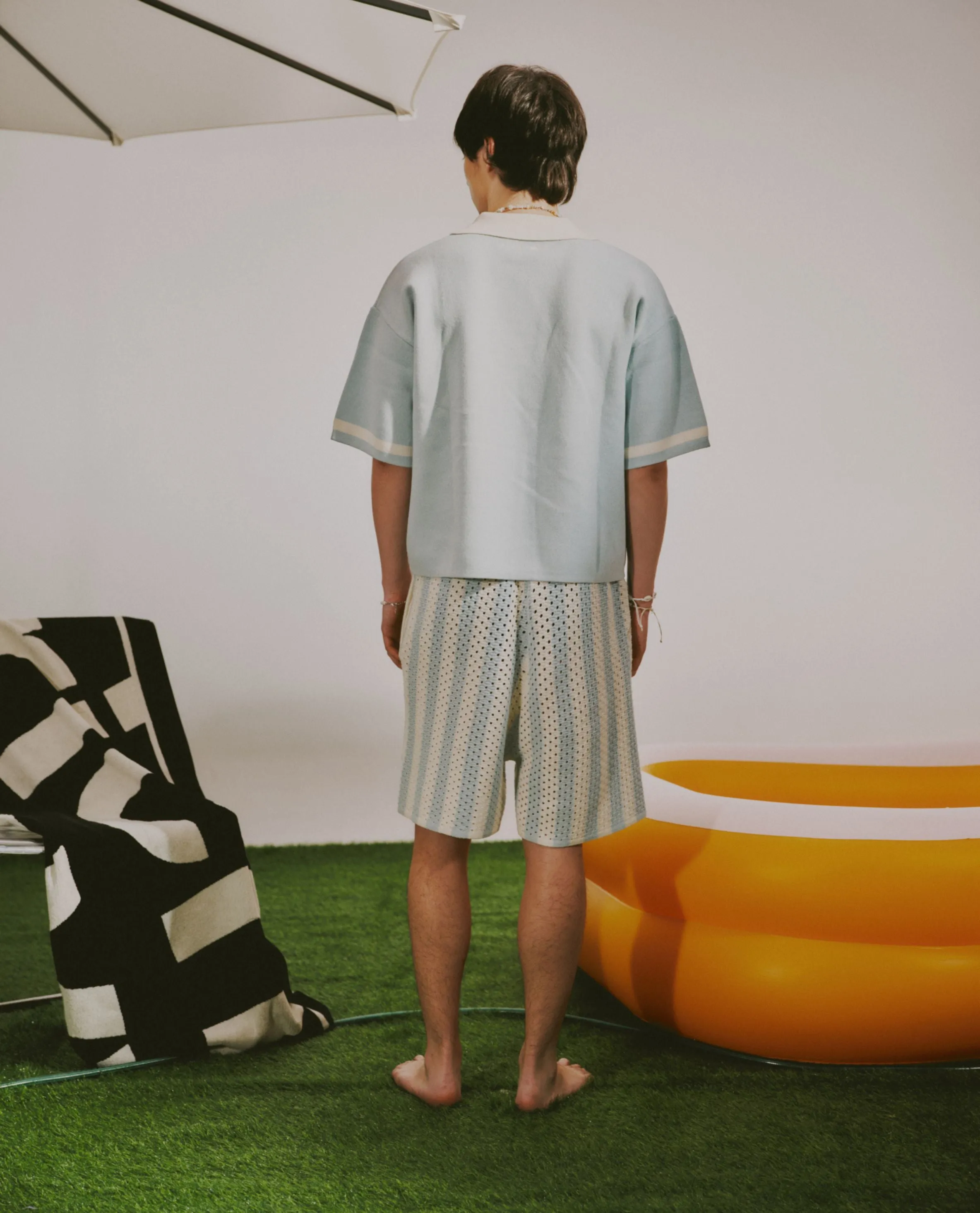Knitted Polo - Sky