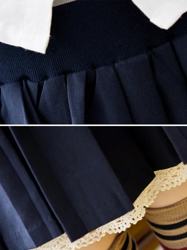 lace hem pleated mini skirt