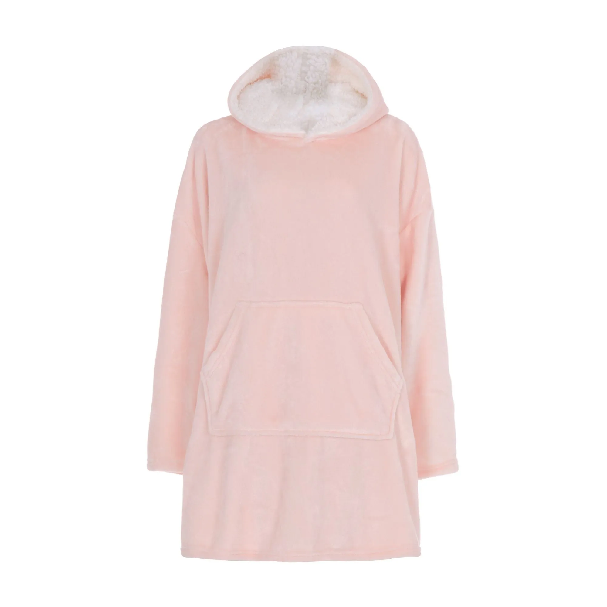 Ladies Sherpa Fleece Hooded Blanket: Zip Up Oversized Hoodie Wearable Blanket