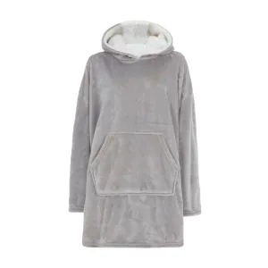 Ladies Sherpa Fleece Hooded Blanket: Zip Up Oversized Hoodie Wearable Blanket