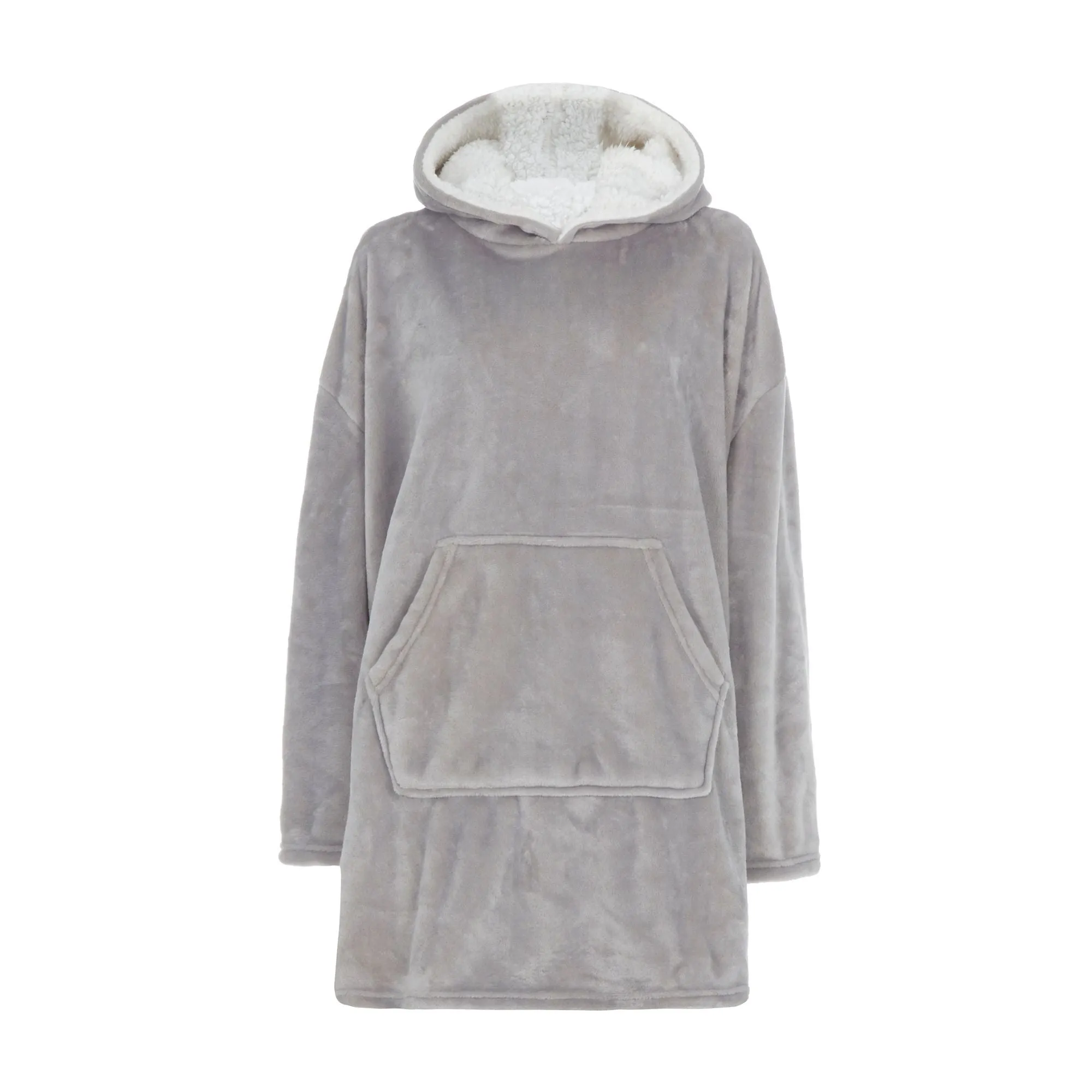 Ladies Sherpa Fleece Hooded Blanket: Zip Up Oversized Hoodie Wearable Blanket