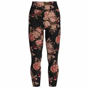 Leggings - Black Blush and Burgundy Roses