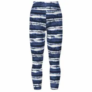 Leggings - Black Navy White Tie Dye Stripe
