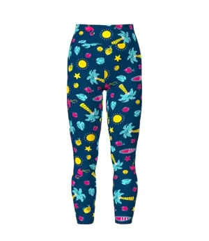Leggings - Navy Multi Palm Beach